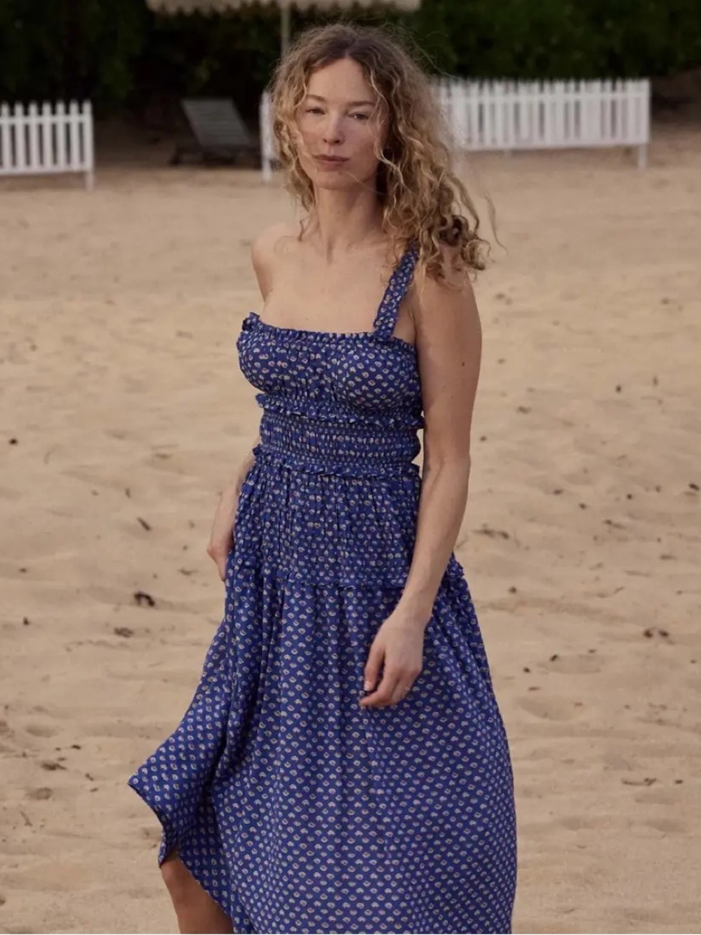 Doen Marianne dress in blue pattern
